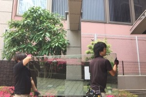 防火ガラスの運搬